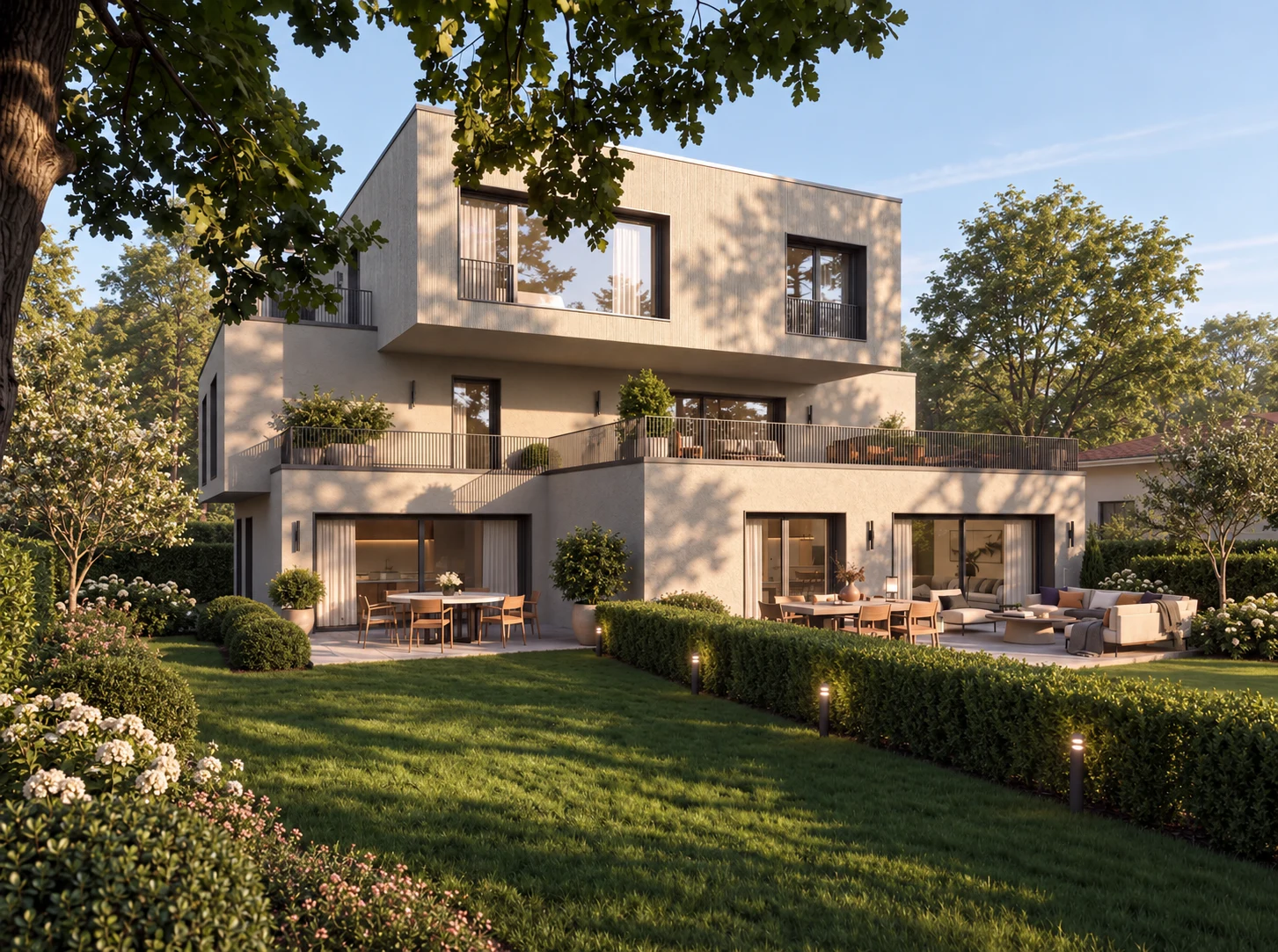 La résidence Foretaille 15 et ses jardins à Pregny-Chambésy